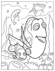 Dory and Nemo with Bailey and Destiny coloring sheet