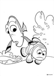 Dory and sad Nemo coloring sheet