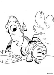 Dory and worried Nemo coloring sheet