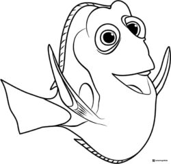 Dory smiling coloring page
