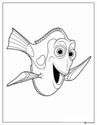 Dorys excited expression coloring page