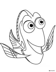Dorys happy expression coloring page