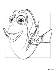 Dorys happy face coloring page