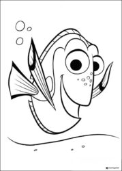 Dorys smiling face with bubbles coloring sheet