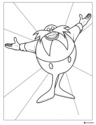 Dr. Eggman with Open Arms Coloring Page