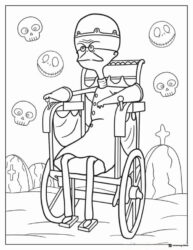 Dr. Finklestein Coloring Page in Wheelchair