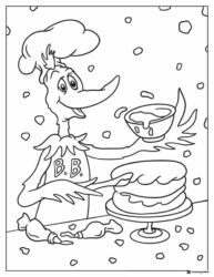 Dr. Seuss Chef Decorating Cake Coloring Page