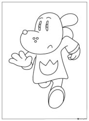 Dr. Seuss inspired dog character simple coloring page