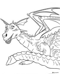 Dragon with large wings coloring page