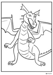 Dragon with wings coloring page