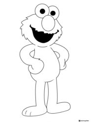 Elmo Coloring Page Standing with Hands on Hips