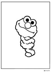 Elmo Coloring Page peeking over shoulder