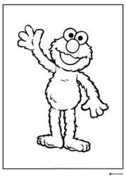 Elmo Coloring Page waving and smiling