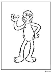 Elmo Coloring Page waving with hand on hip