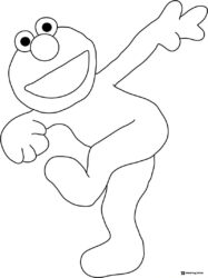 Elmo dancing pose coloring page