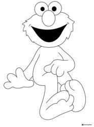 Elmo in a walking pose coloring page