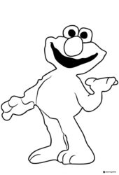 Elmo with arms wide open coloring page