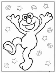 Elmo with stars and cookies coloring page
