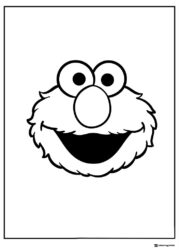 Elmos Face Coloring Page with a big smile