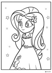 Equestria Girls Fluttershy portrait coloring page