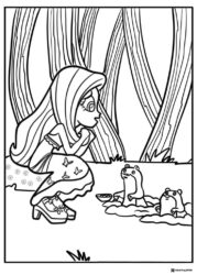 Equestria Girls Fluttershy with gophers coloring page