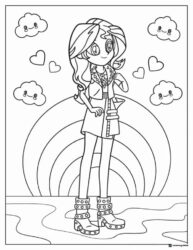 Equestria Girls Sunset Shimmer with clouds coloring