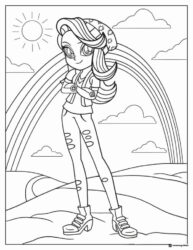 Equestria Girls Sunset Shimmer with rainbow coloring