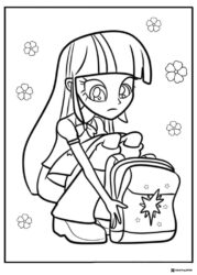 Equestria Girls Twilight Sparkle and backpack coloring