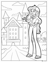 Equestria Girls Twilight Sparkle at school coloring