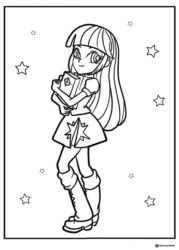 Equestria Girls Twilight Sparkle with book coloring