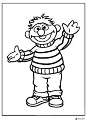 Ernie Coloring Page with arms open wide