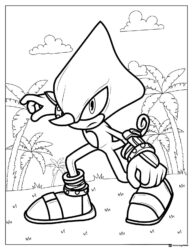 Espio the Chameleon Posing in Jungle Coloring Page
