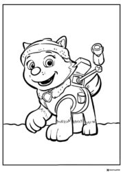 Everest Coloring Page with Winter Hat and Gear
