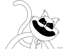 Evil Catnap smiling with dark eyes Coloring Page 1