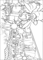 Fairy Godmother attacking royal family coloring page
