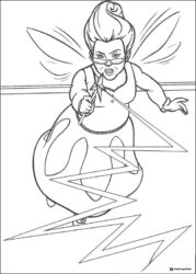 Fairy Godmother casting a spell coloring page