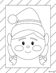 Female Elf Face Coloring Page