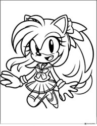 Female Sonic Character in Sailor Outfit Coloring Page