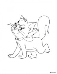 Female cat looking smug with collar coloring sheet