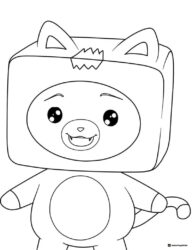 Foxy Lankybox Coloring Page close up