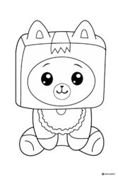 Foxy Lankybox Coloring Page full body sitting