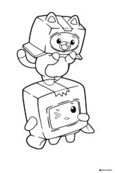 Foxy and Boxy Lankybox Coloring Page stacked