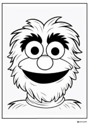 Frazzle Monster Coloring Page with fuzzy face