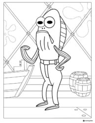Fred the fish Coloring Page