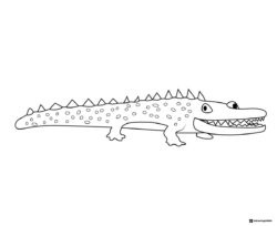 Friendly alligator with spikes coloring page