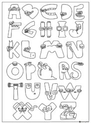 Full Alphabet Lore Letters Coloring Page