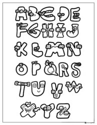 Full Alphabet Lore Letters Coloring Sheet