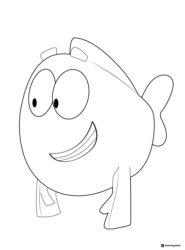 Funny fish with big eyes coloring page