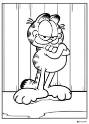 Garfield Arms Crossed Coloring Page