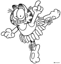 Garfield Ballerina Coloring Page